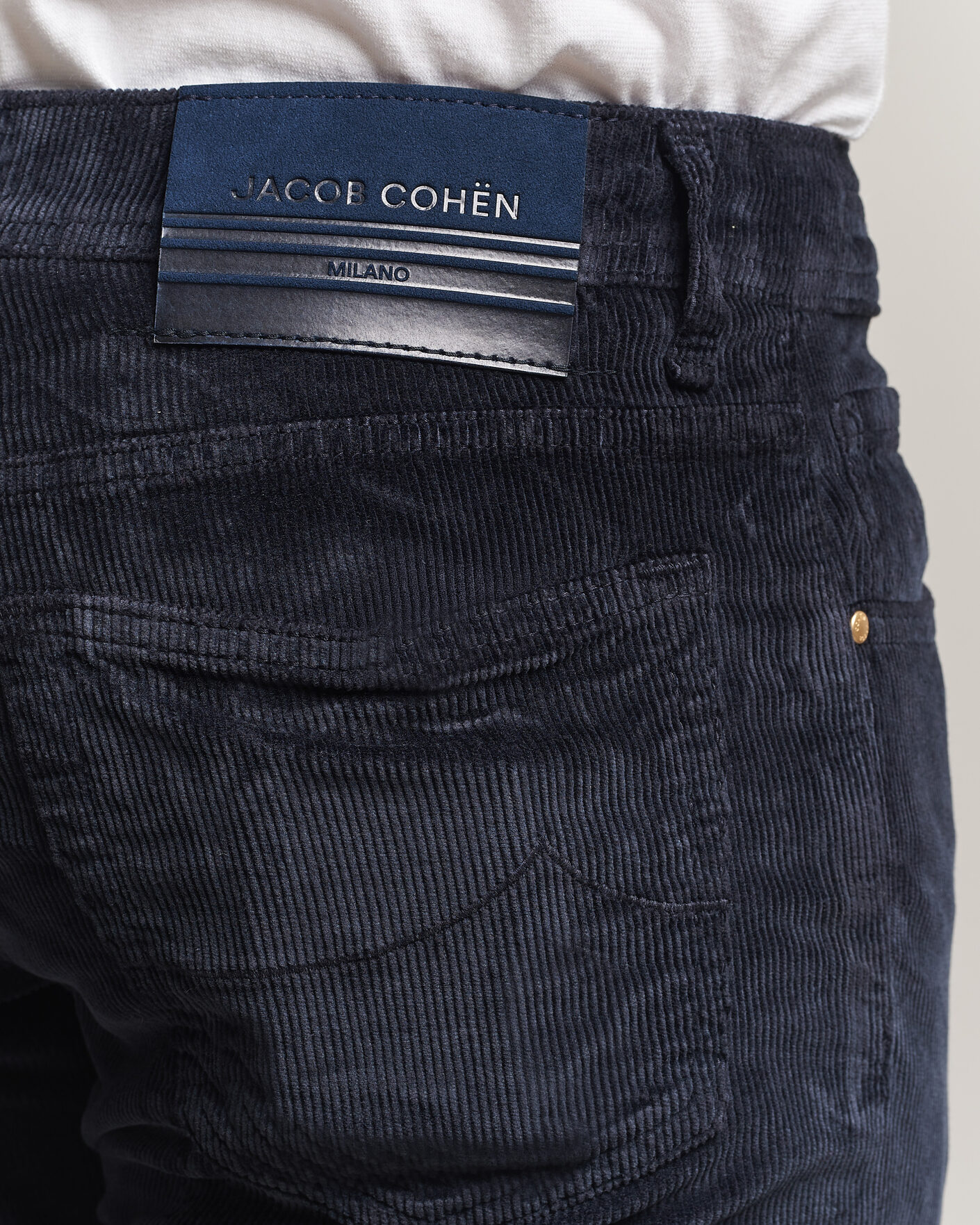 Heren | Broeken | Jacob Cohën | Bard 5-Pocket Medium Corduroy Trousers Navy
