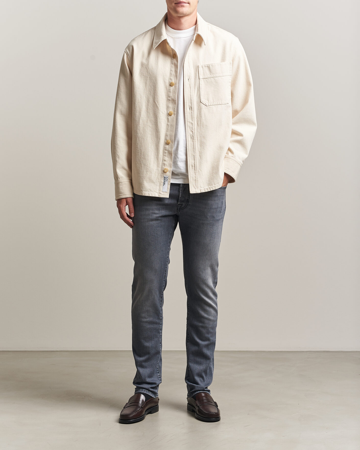 Heren | Jeans | Jacob Cohën | Bard Slim Fit Stretch Jeans Light Grey