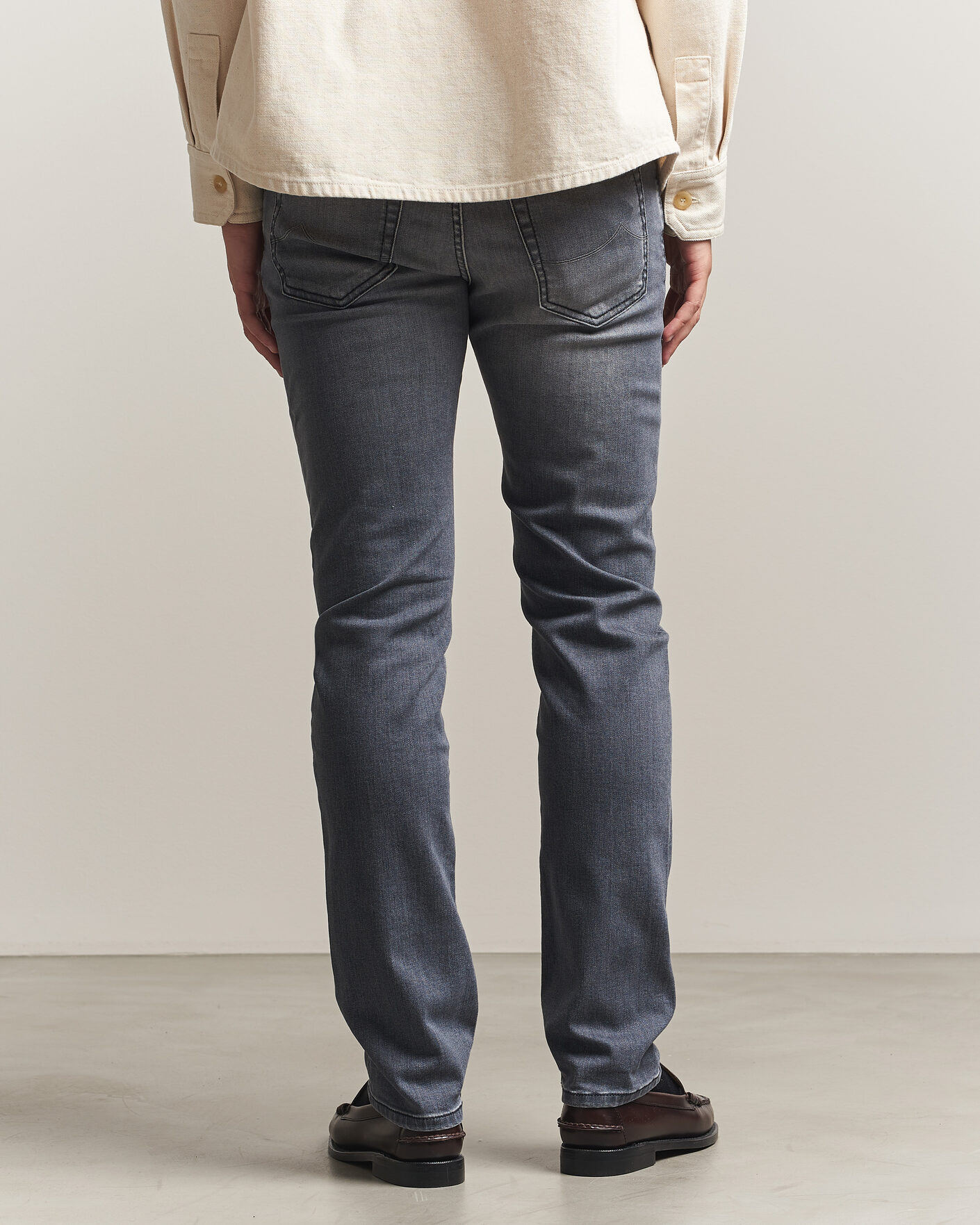 Heren | Jeans | Jacob Cohën | Bard Slim Fit Stretch Jeans Light Grey