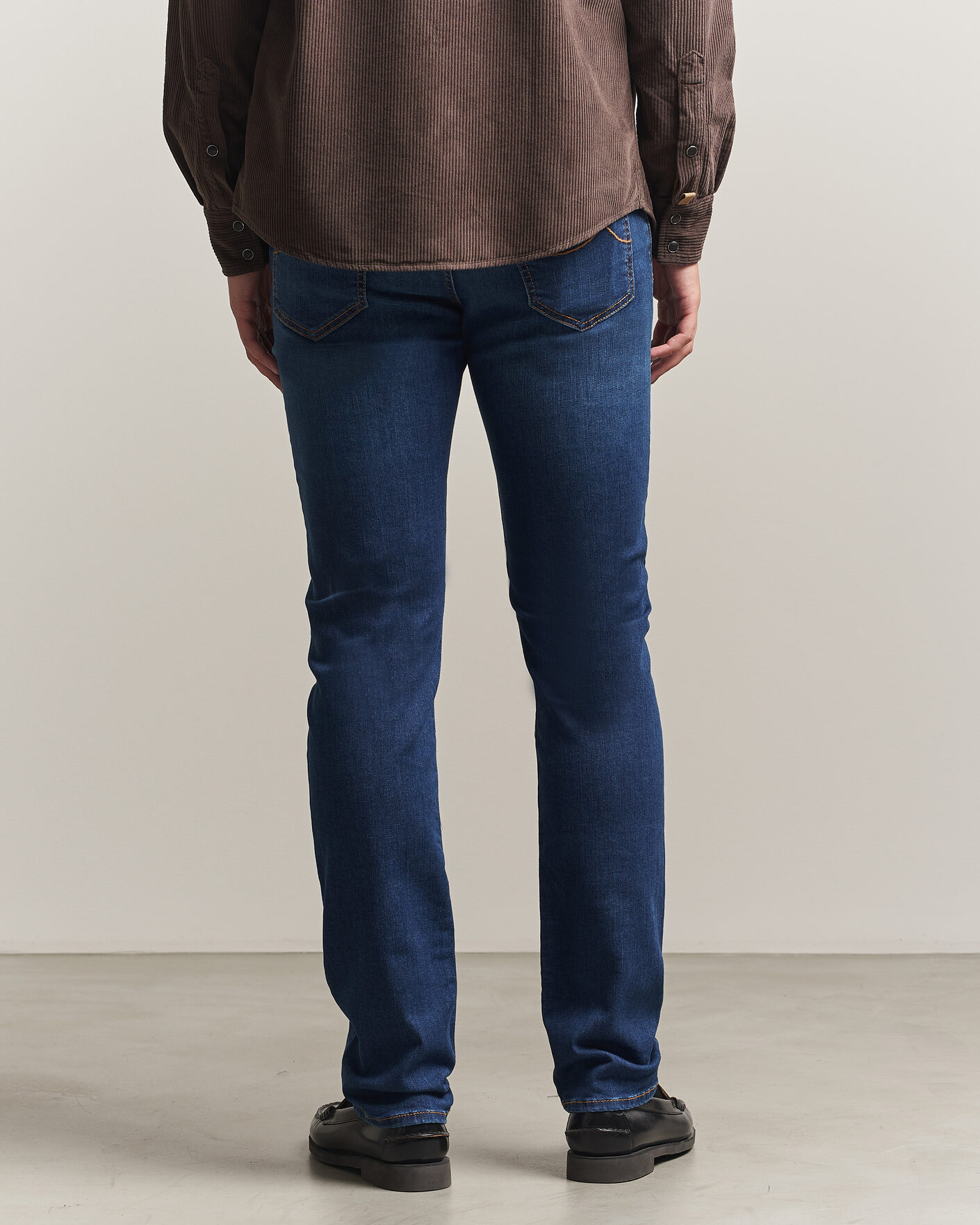 Heren | Jeans | Jacob Cohën | Bard Slim Fit Vintage Wash Stretch Jeans Mid Blue