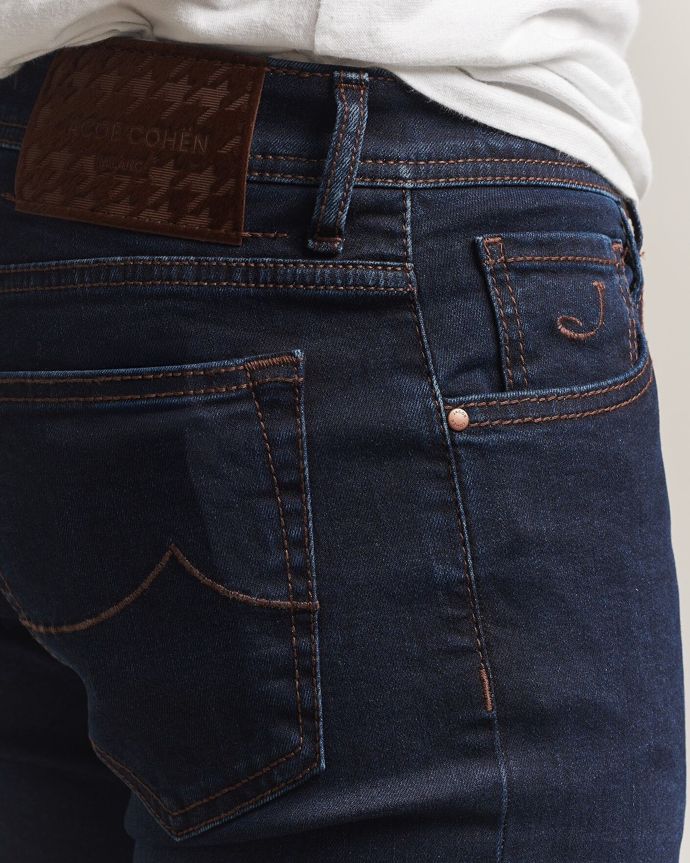 Heren | Jeans | Jacob Cohën | Nick Slim Fit Rinse Wash Stretch Jeans Dark Blue