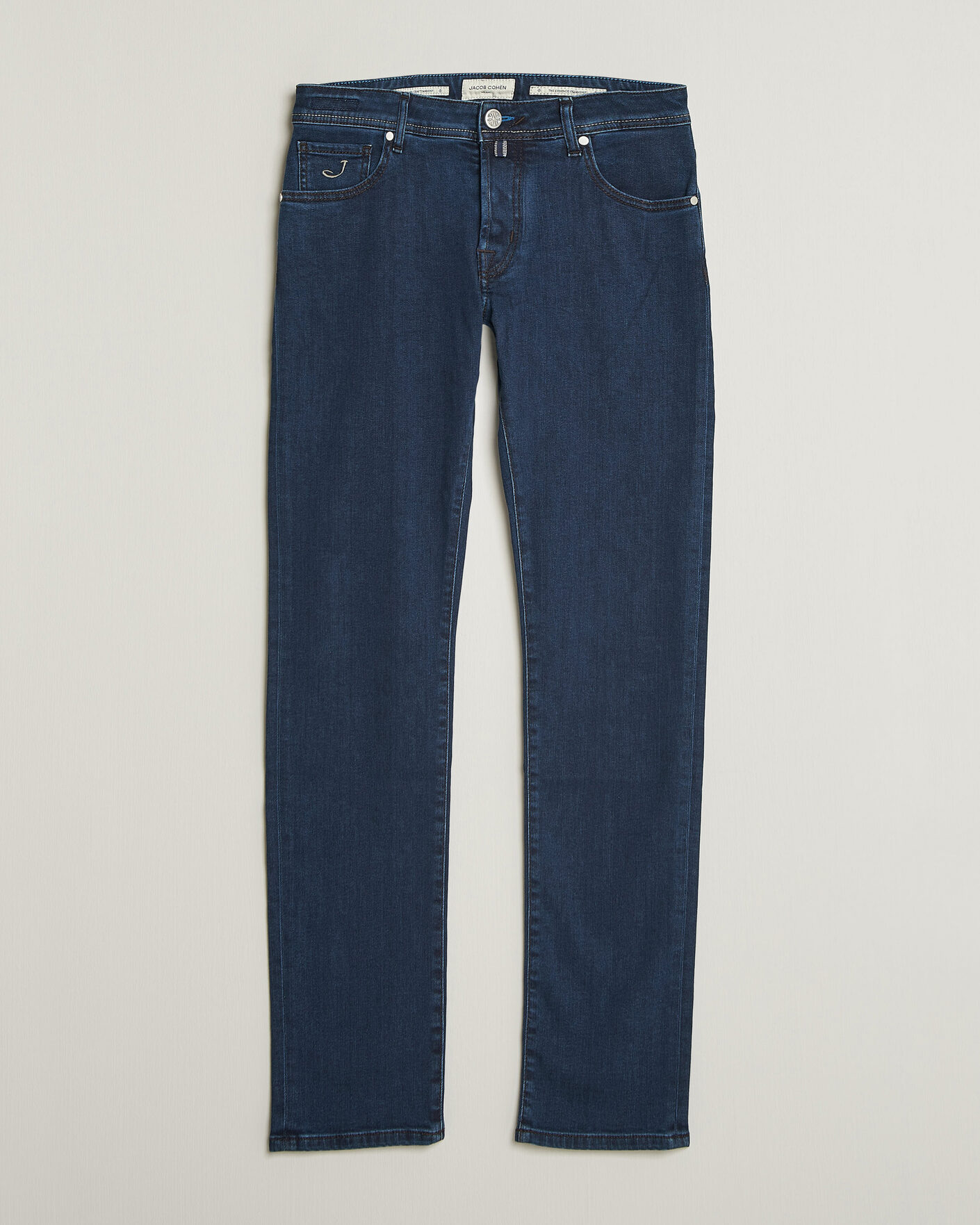 Heren | Jeans | Jacob Cohën | Nick Slim Fit Washed Stretch Jeans Dark Blue