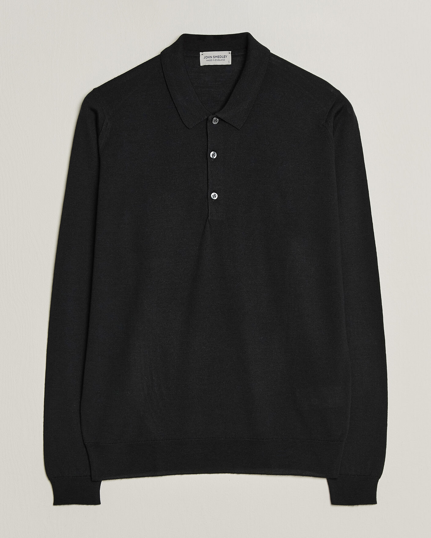 Heren | Truien | John Smedley | Belper Extra Fine Merino Polo Pullover Black