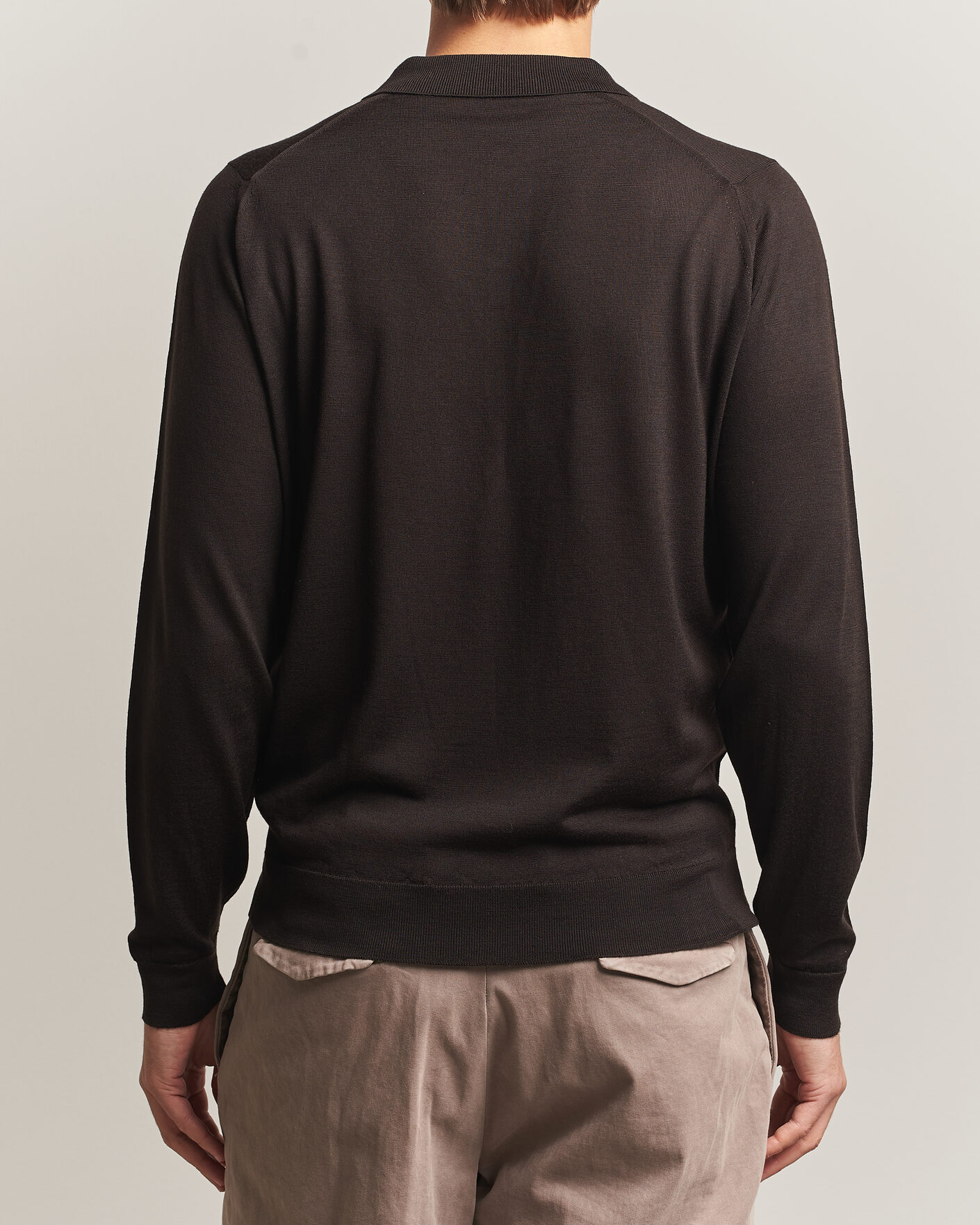 Heren | Truien | John Smedley | Belper Extra Fine Merino Polo Pullover Faulkner Brown