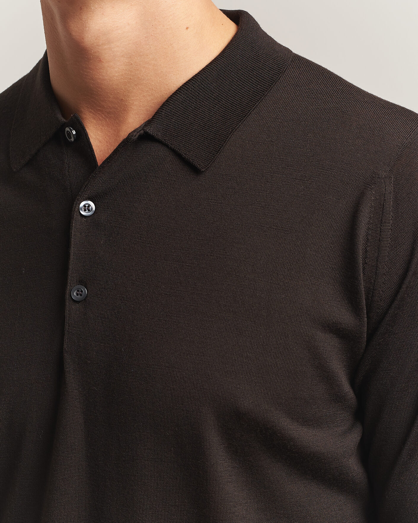 Heren | Truien | John Smedley | Belper Extra Fine Merino Polo Pullover Faulkner Brown