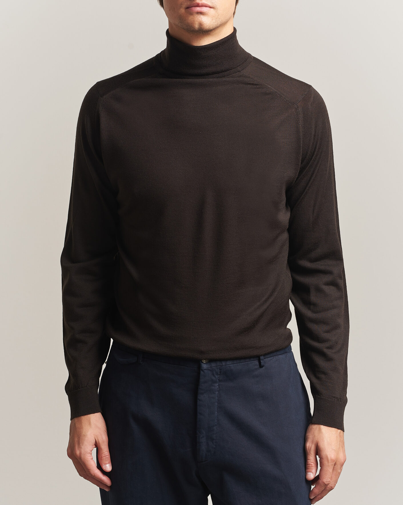 Heren | Truien | John Smedley | Cherwell Extra Fine Merino Rollneck Faulkner Brown