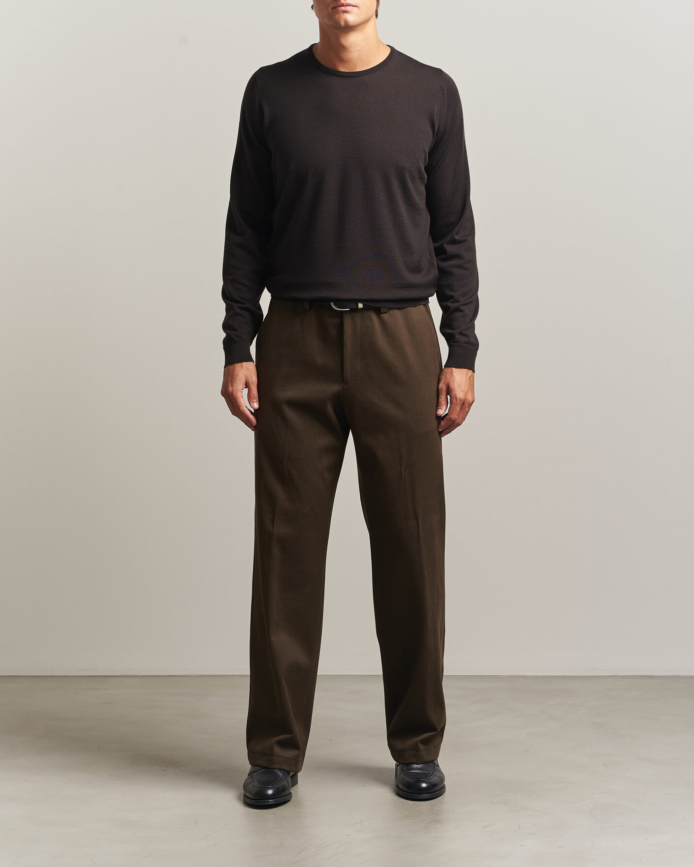 Heren | Truien | John Smedley | Lundy Extra Fine Merino Crew Neck Faulkner Brown