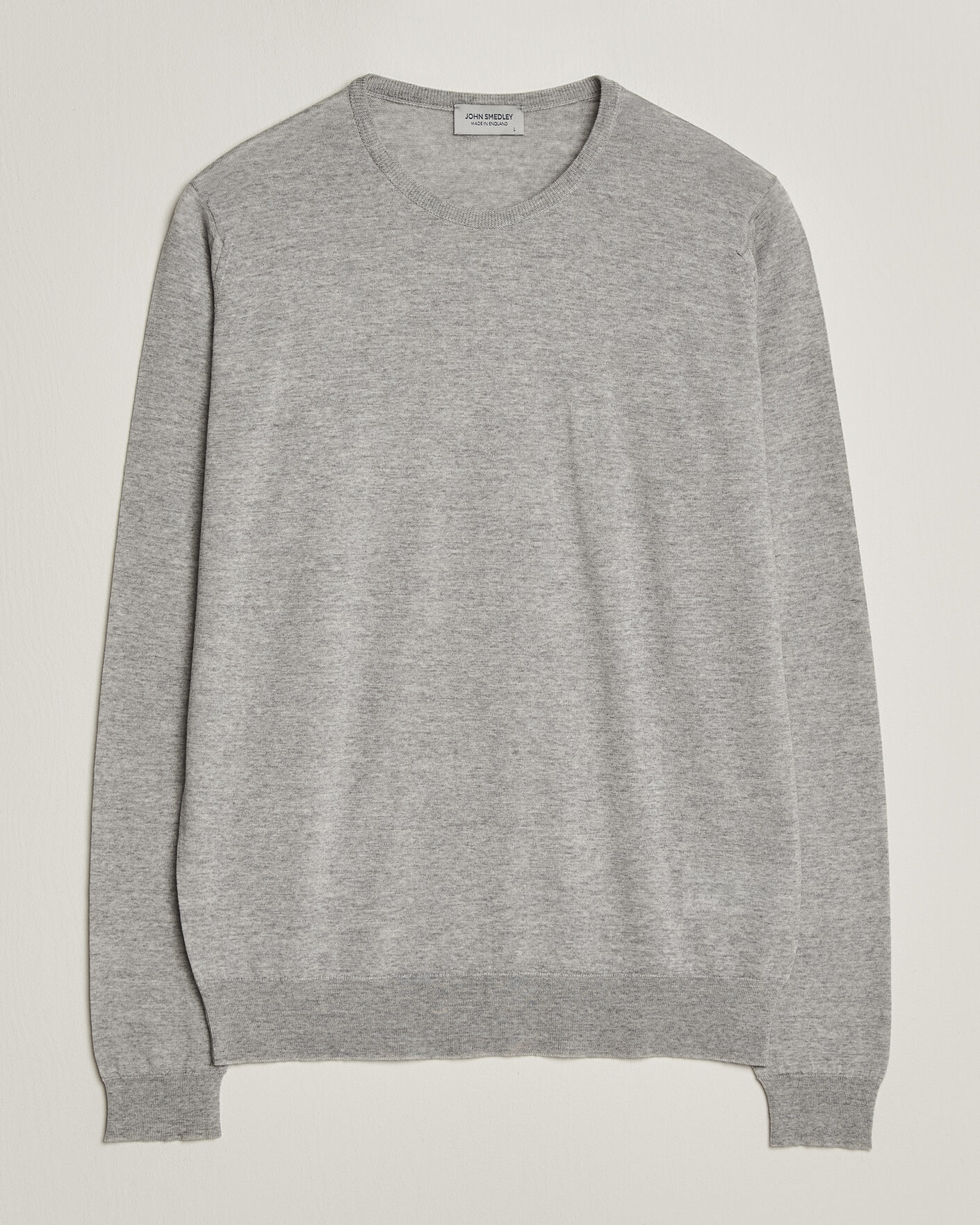 Heren | Truien | John Smedley | Lundy Extra Fine Merino Crew Neck Nimbus Grey