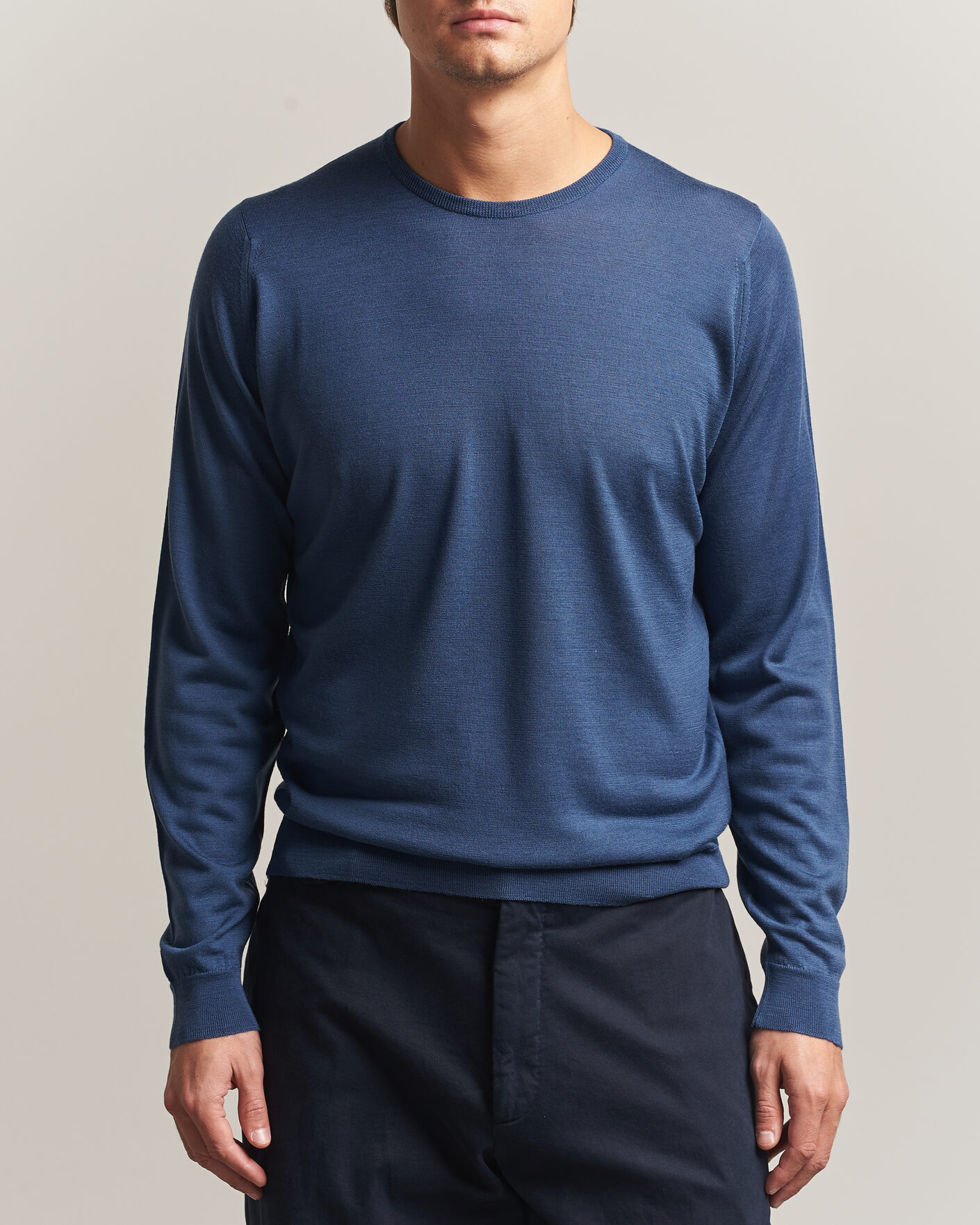 Heren | Truien | John Smedley | Lundy Extra Fine Merino Crew Neck Teal Firth