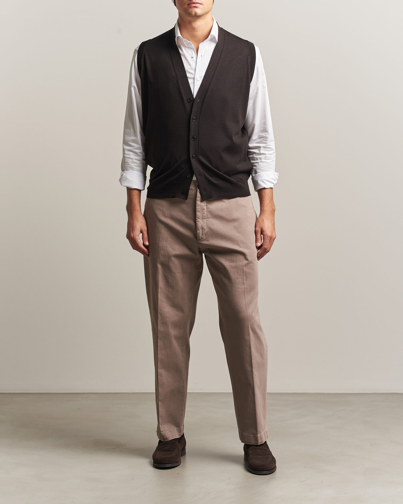 Heren | Truien | John Smedley | Bolton Extra Fine Merino Waistcoat Faulkner Brown