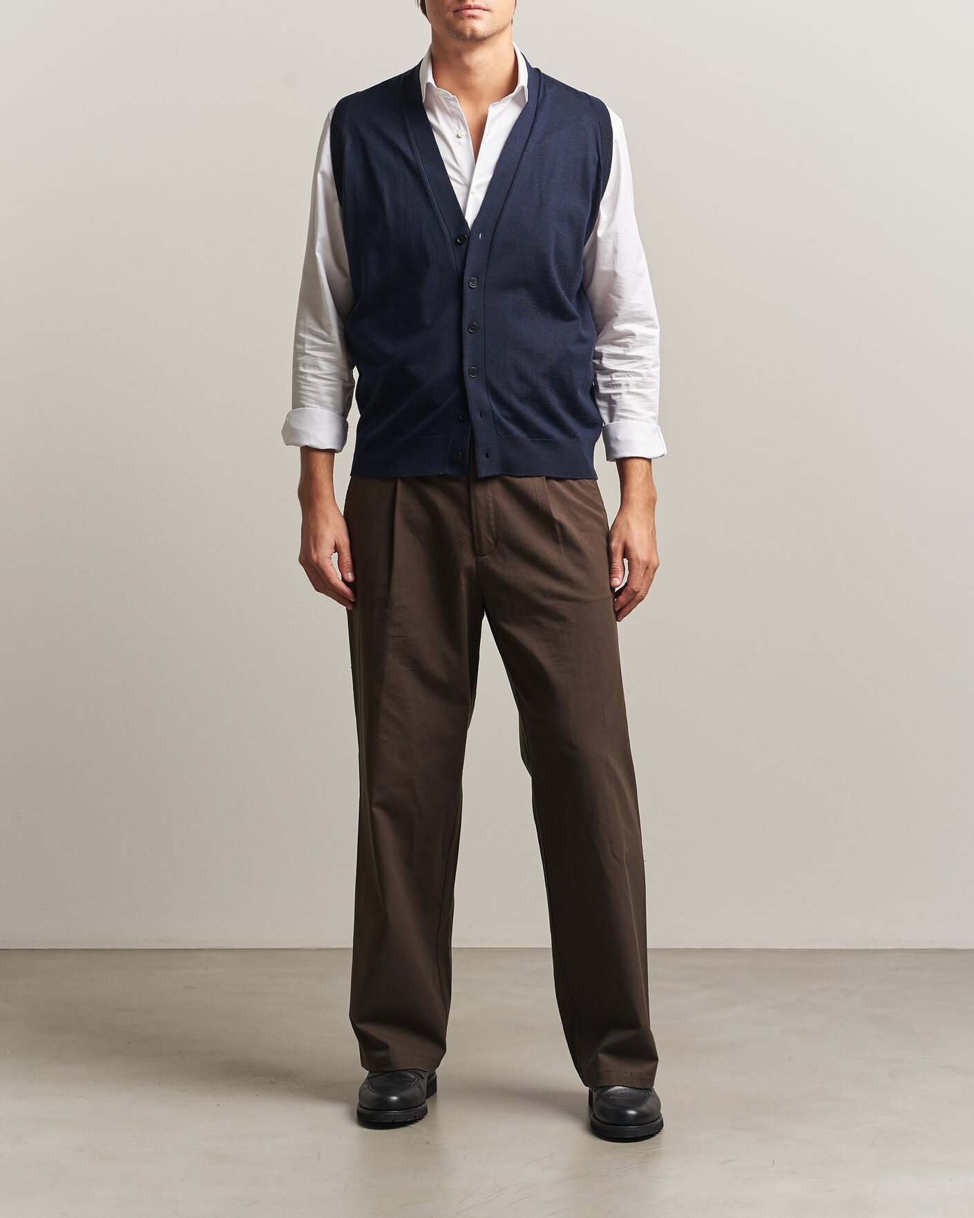 Heren | Truien | John Smedley | Bolton Extra Fine Merino Waistcoat Midnight