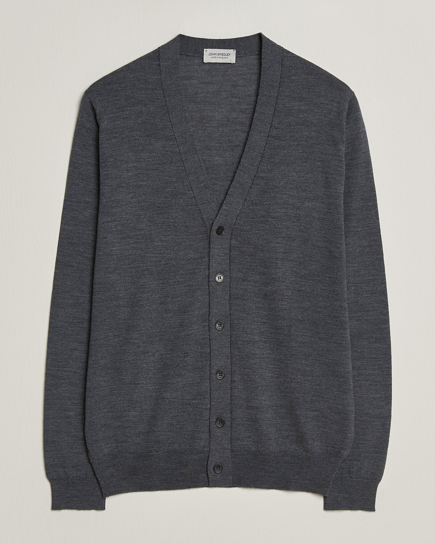 Heren | Truien | John Smedley | Bradrick Extra Fine Merino Cardigan Charcoal