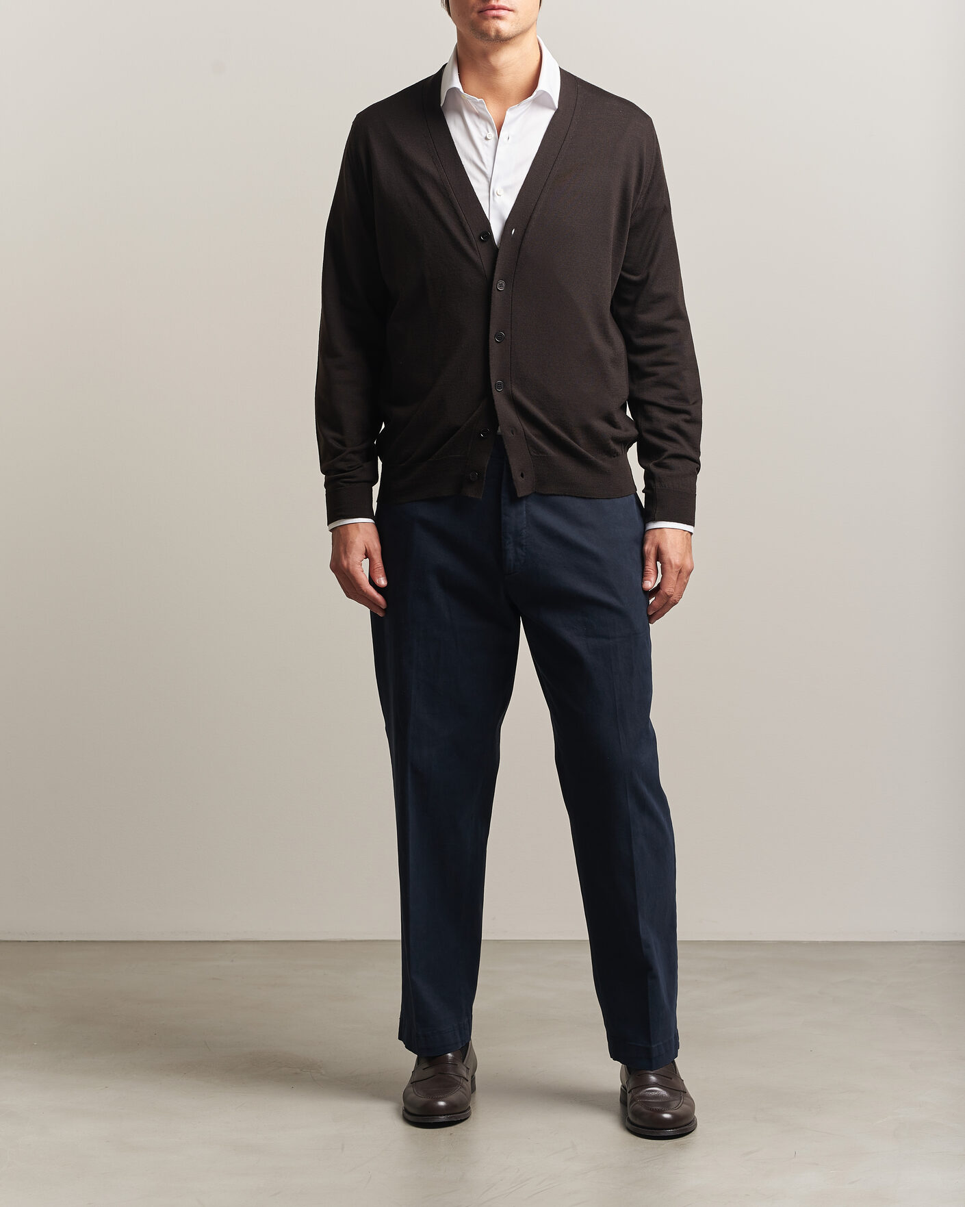 Heren | Truien | John Smedley | Bradrick Extra Fine Merino Cardigan Faulkner Brown