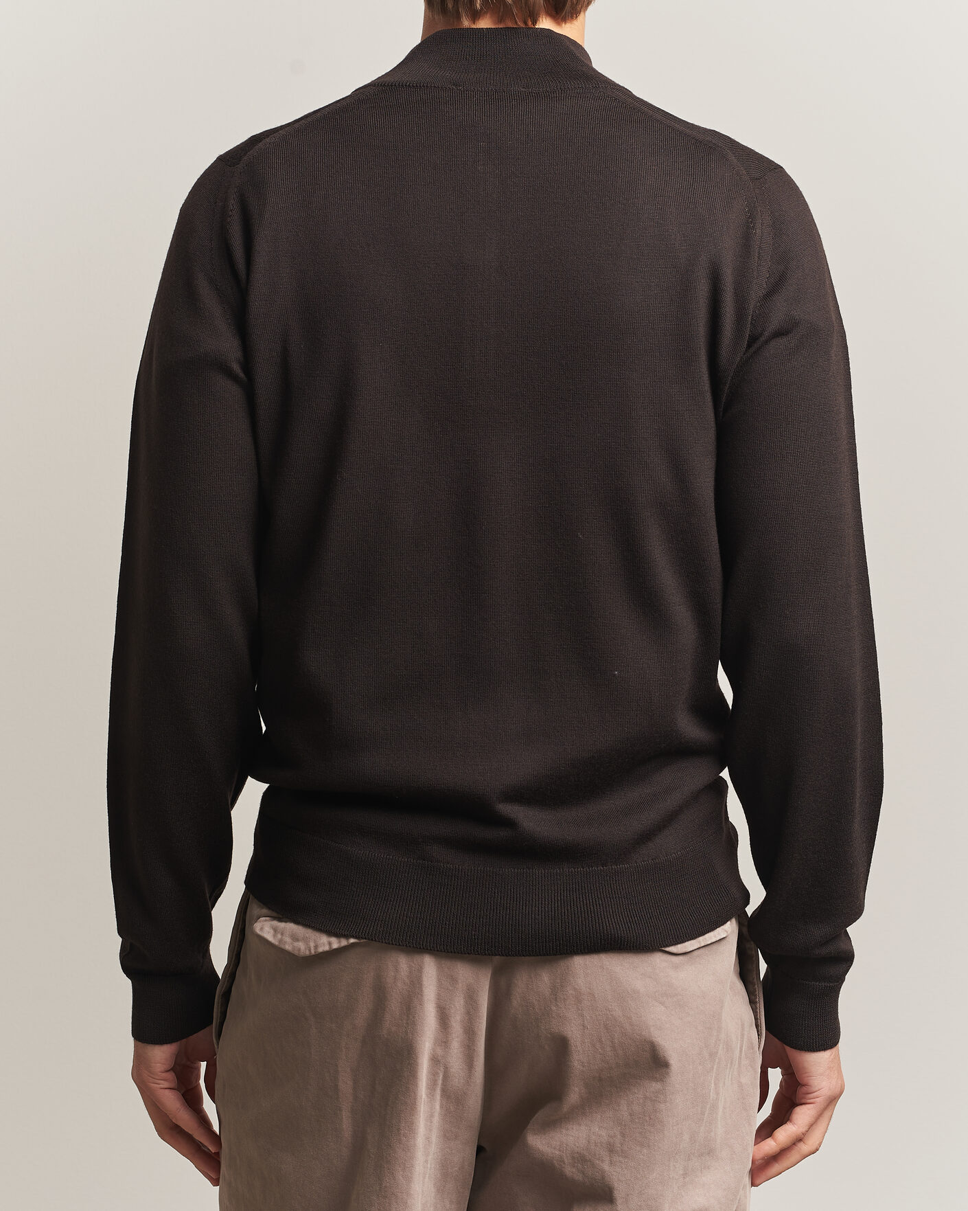 Heren | Truien | John Smedley | Tapton Extra Fine Merino Half Zip Faulkner Brown