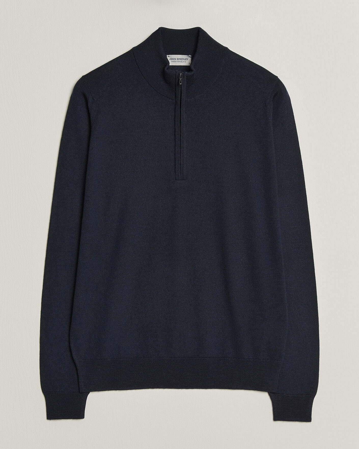 Heren | Truien | John Smedley | Tapton Extra Fine Merino Half Zip Midnight