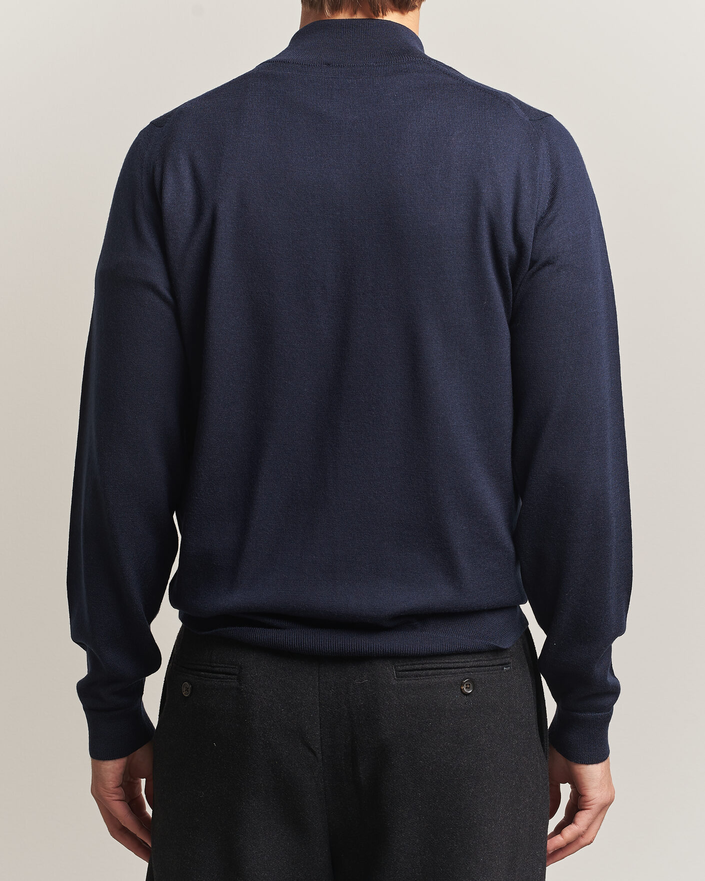 Heren | Truien | John Smedley | Tapton Extra Fine Merino Half Zip Midnight