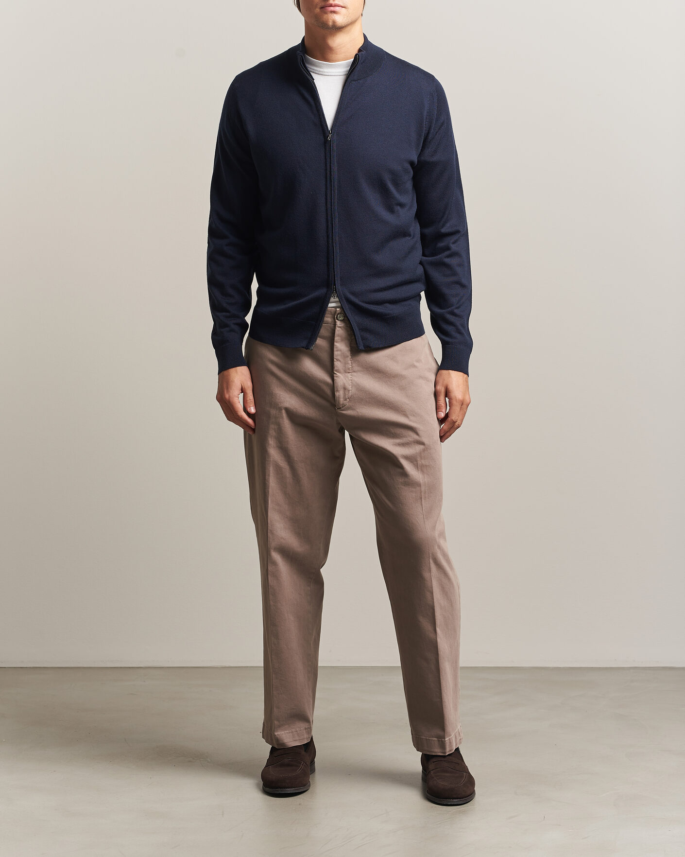 Heren | Truien | John Smedley | Claygate Extra Fine Merino Full Zip Midnight