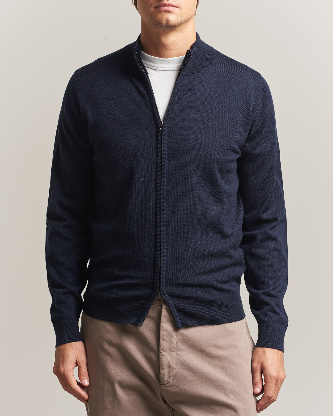 Heren | Truien | John Smedley | Claygate Extra Fine Merino Full Zip Midnight