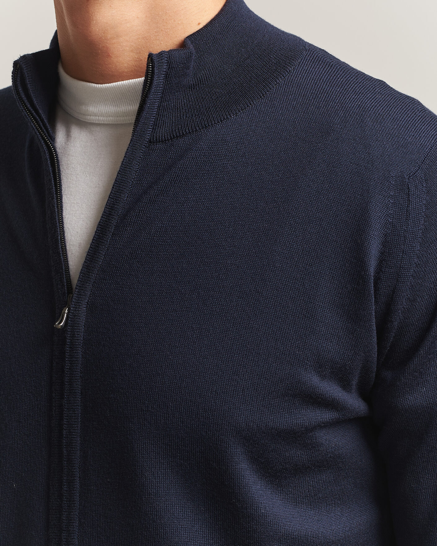 Heren | Truien | John Smedley | Claygate Extra Fine Merino Full Zip Midnight