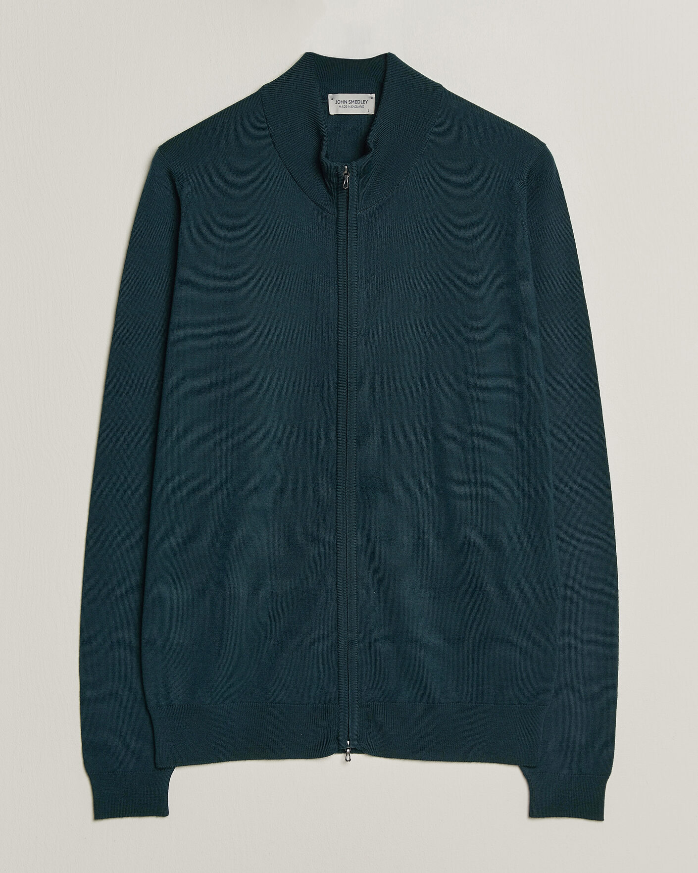 Heren | Truien | John Smedley | Claygate Extra Fine Merino Full Zip Richardson Green