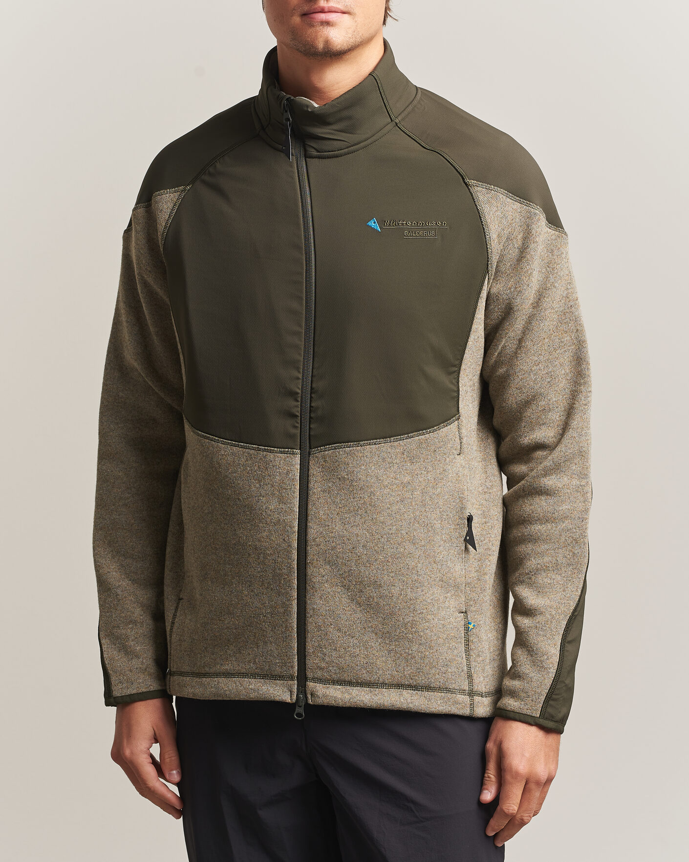 Heren | Truien | Klättermusen | Balderus Wool Fleece Hood Jacket Rosin Green