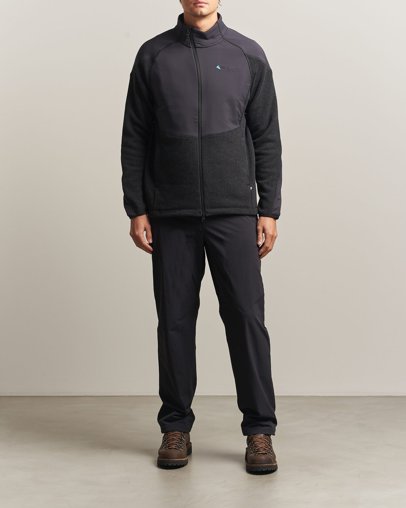 Heren | Truien | Klättermusen | Balderus Wool Fleece Hood Jacket Black