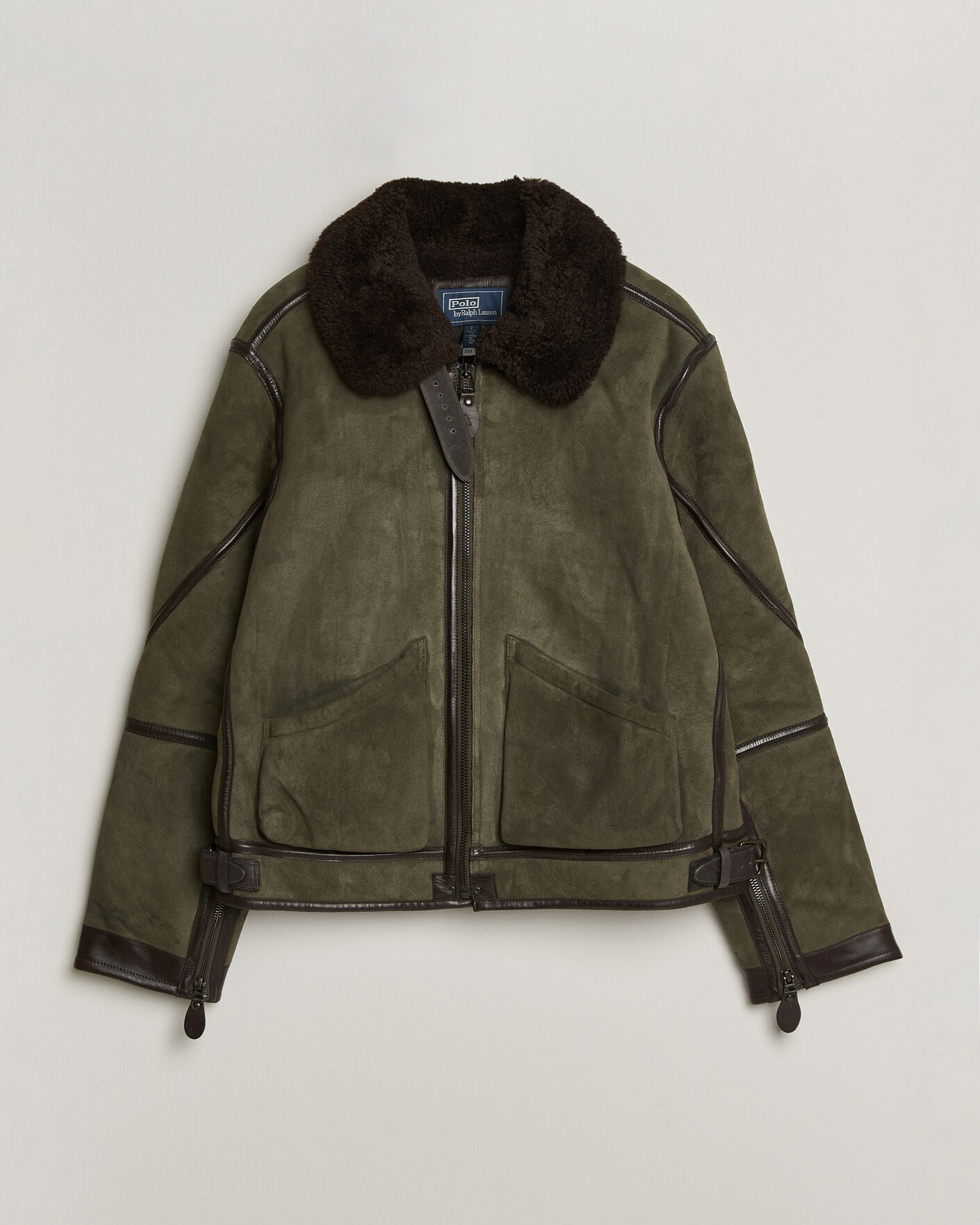 Heren | Jassen | Polo Ralph Lauren | Suede Leather Flight Jacket Myrtle Green