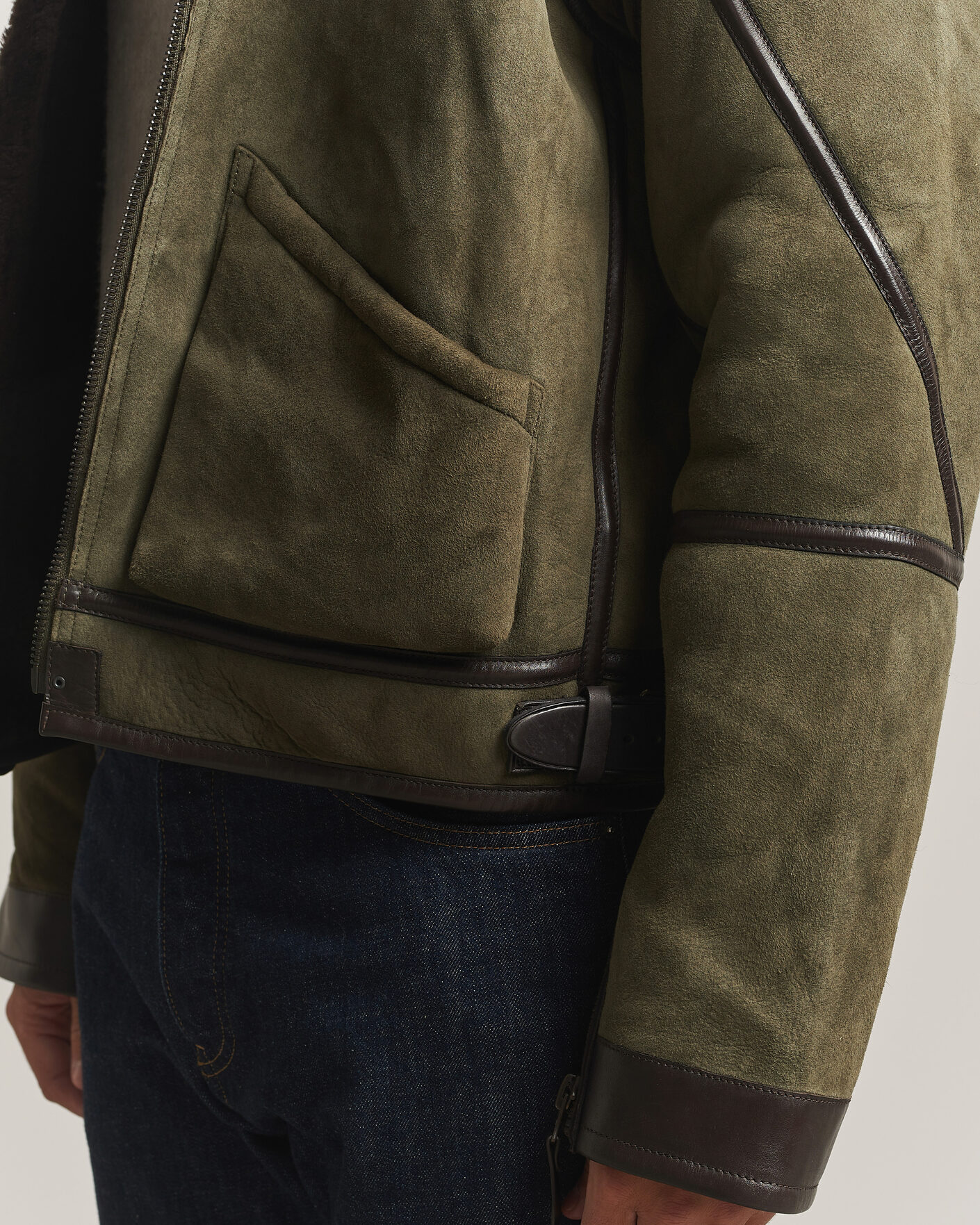 Heren | Jassen | Polo Ralph Lauren | Suede Leather Flight Jacket Myrtle Green