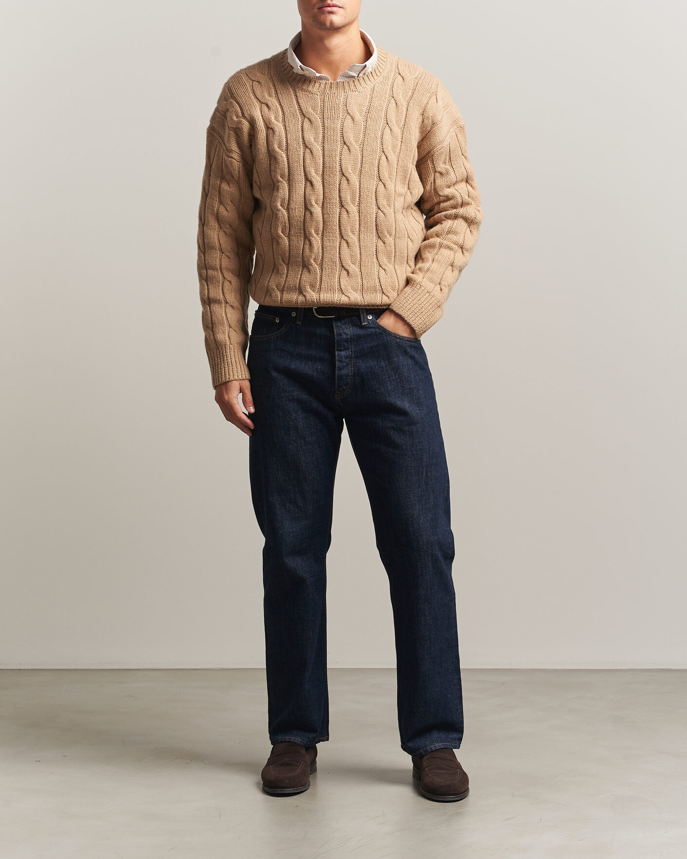 Heren | Truien | Polo Ralph Lauren | Exploded Cabel Sweater Camel Melange