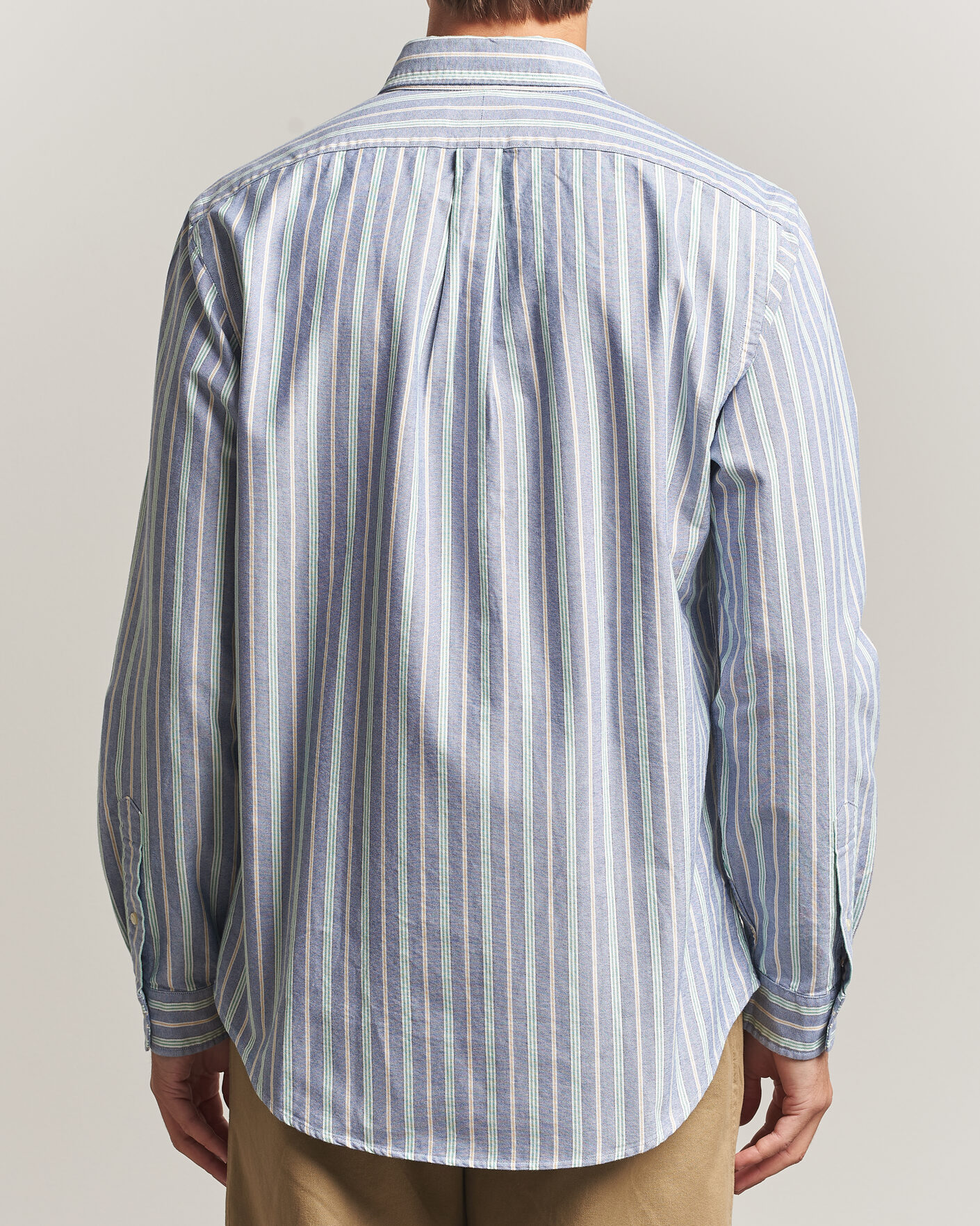 Heren | Overhemden | Polo Ralph Lauren | Custom Fit Striped Pocket Oxford Shirt Navy/Yellow