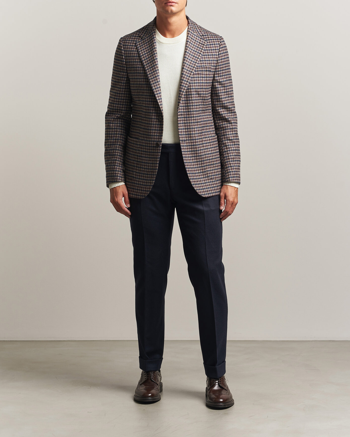 Heren | Blazers | Morris | Soft Check Blazer Brown