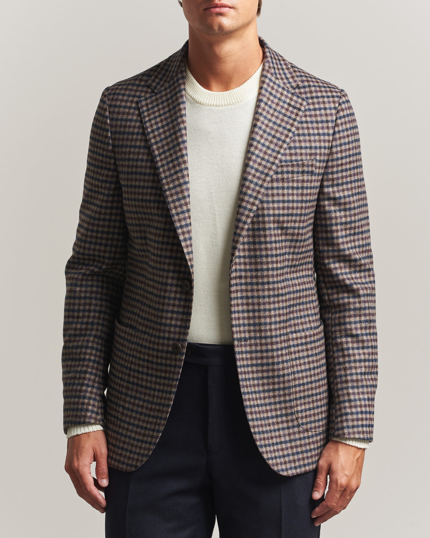 Heren | Blazers | Morris | Soft Check Blazer Brown