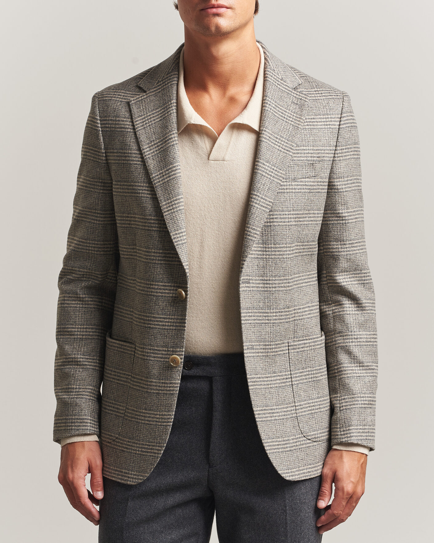 Heren | Blazers | Morris | Soft Glencheck Blazer Brown