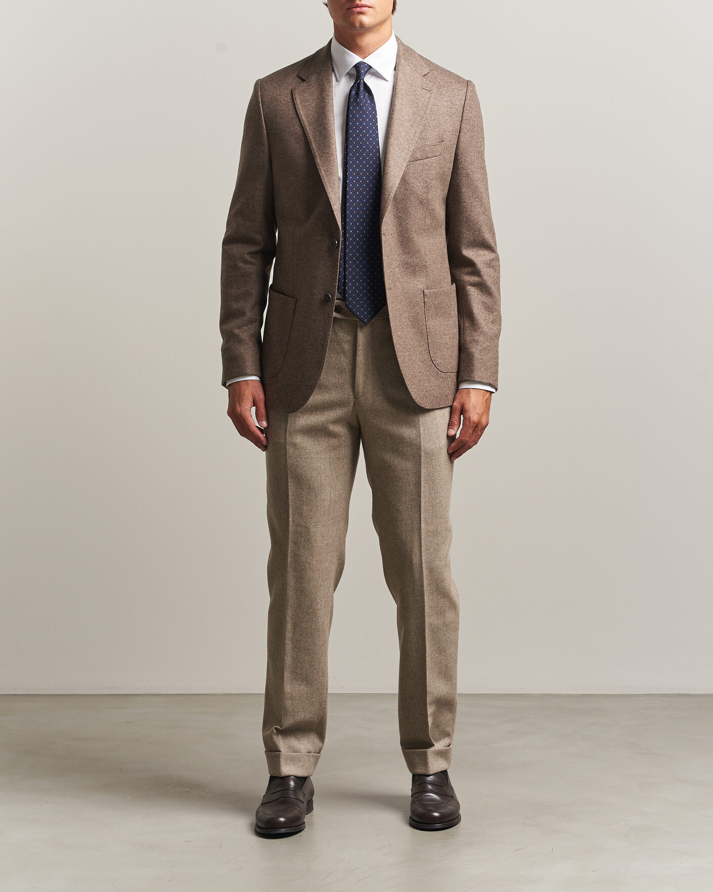 Heren | Blazers | Morris | Wool Jersey Blazer Brown