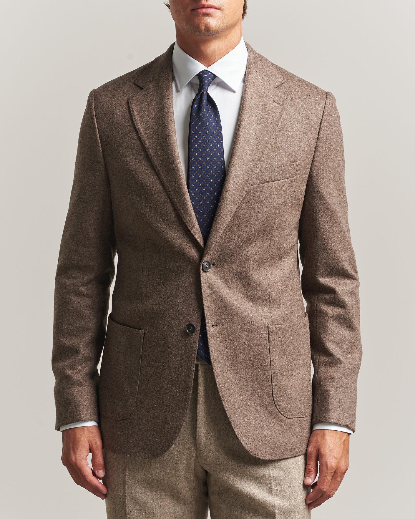 Heren | Blazers | Morris | Wool Jersey Blazer Brown