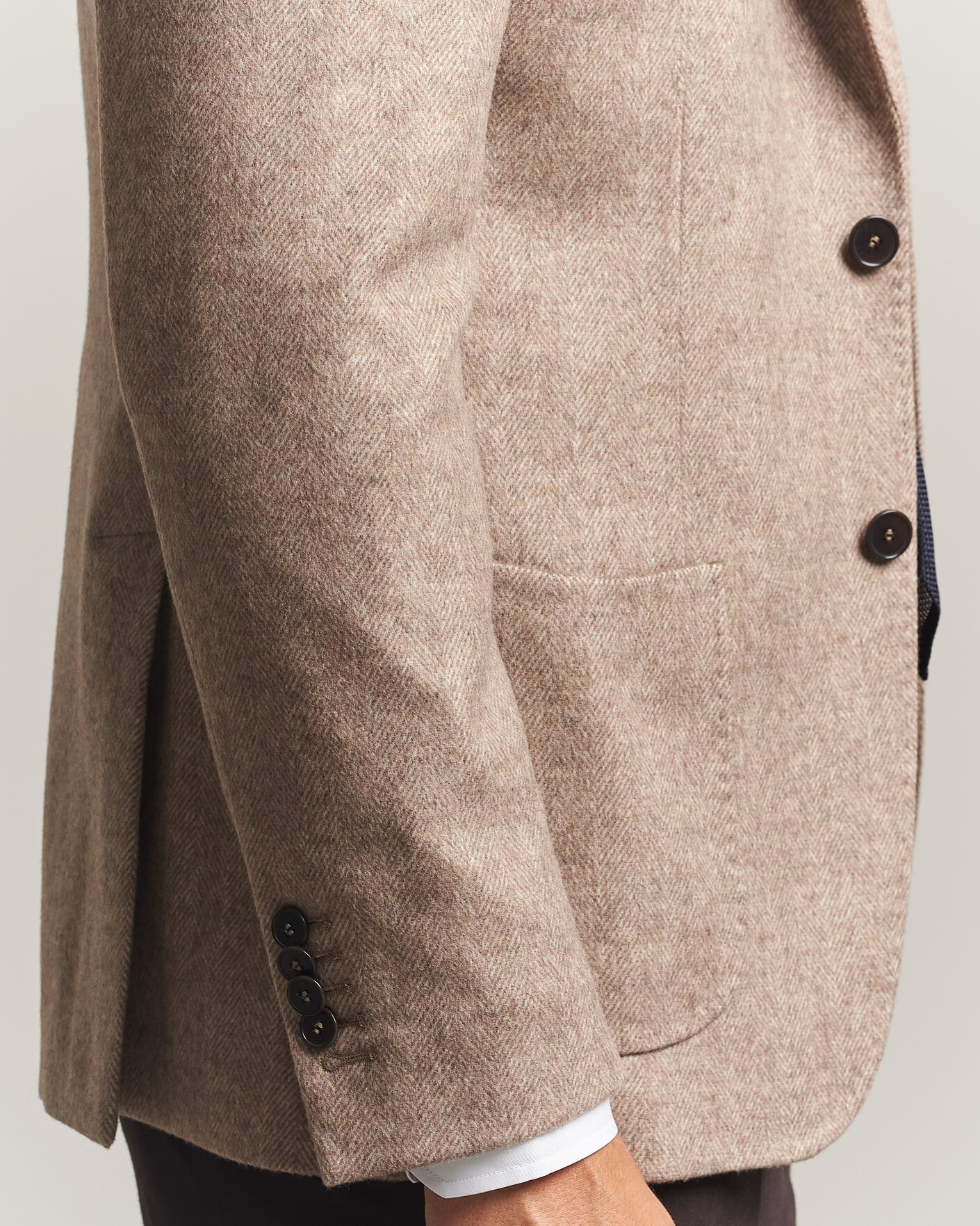 Heren | Blazers | Morris | Soft Herringbone Blazer Khaki