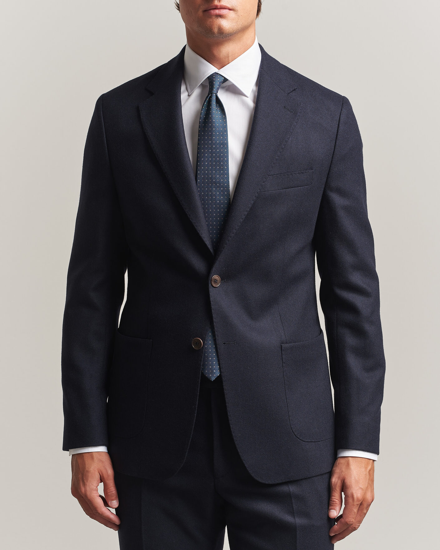 Heren | Blazers | Morris | Flannel Suit Blazer Navy