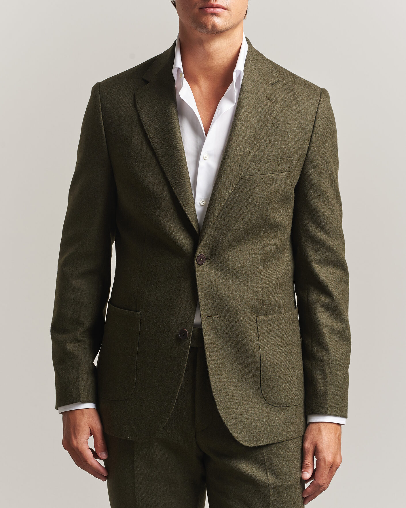 Heren | Blazers | Morris | Flannel Suit Blazer Green
