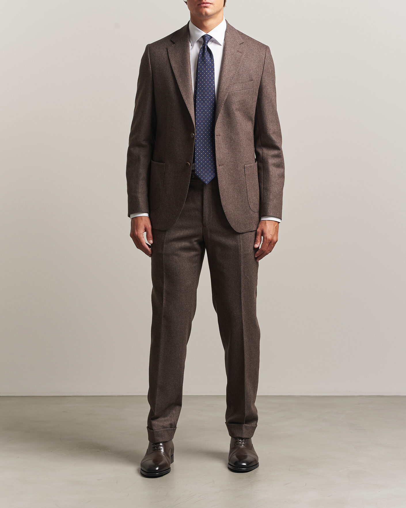 Heren | Blazers | Morris | Flannel Suit Blazer Brown