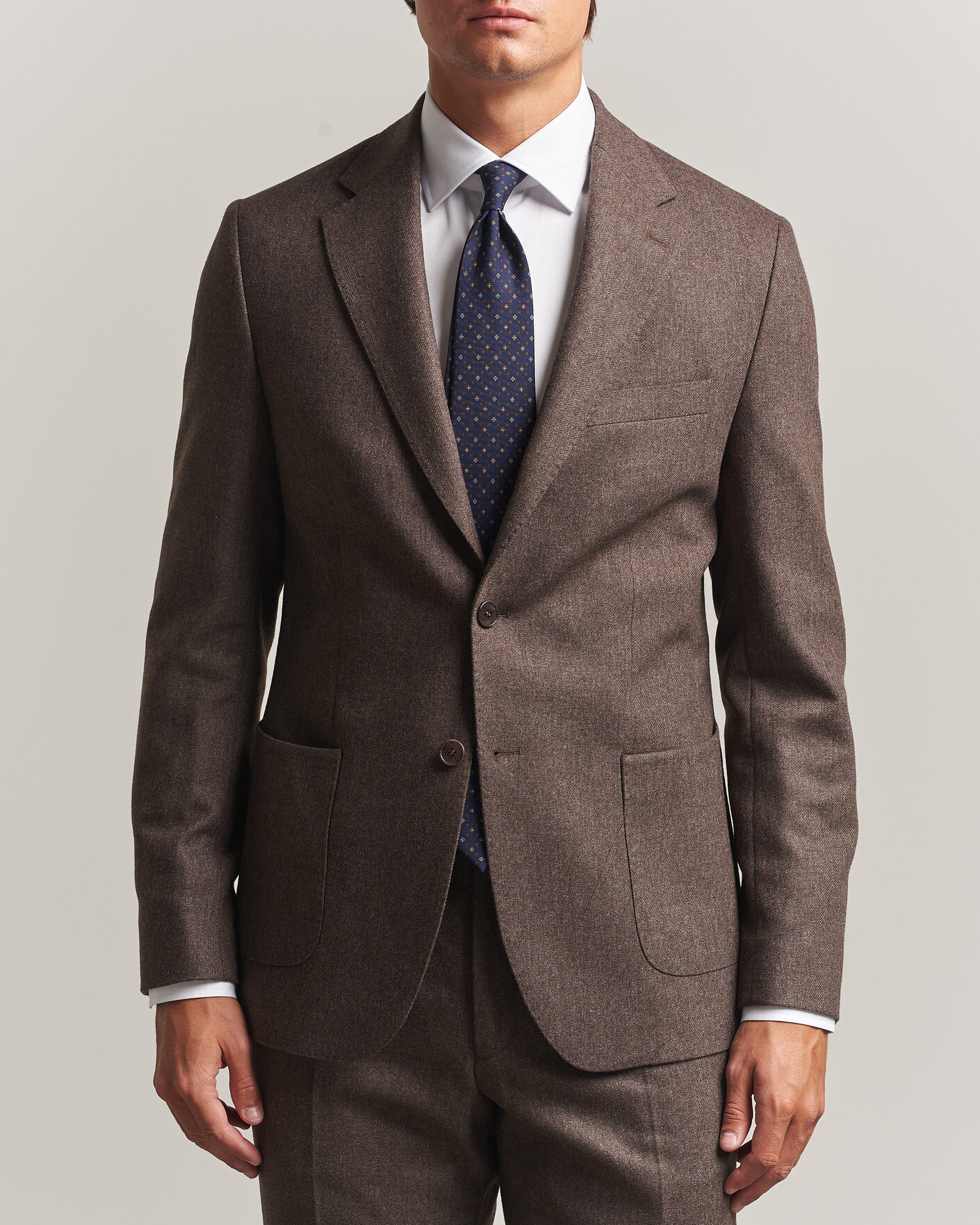 Heren | Blazers | Morris | Flannel Suit Blazer Brown