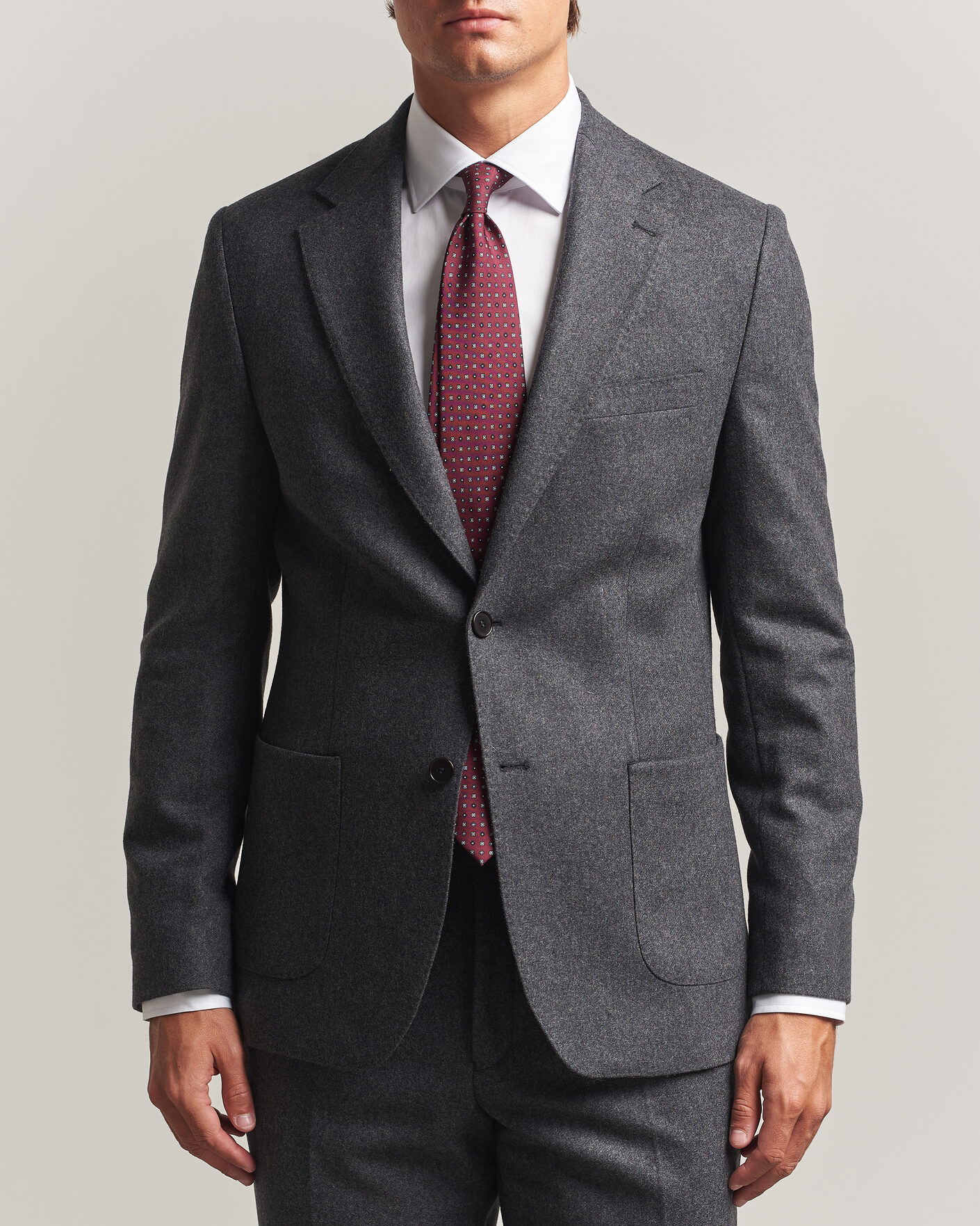Heren | Blazers | Morris | Flannel Suit Blazer Grey