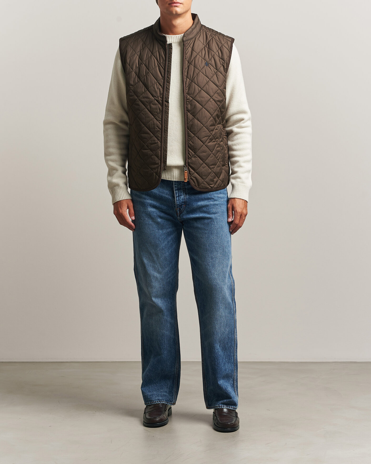 Heren | Gilets | Morris | Teddy Quilted Vest Brown