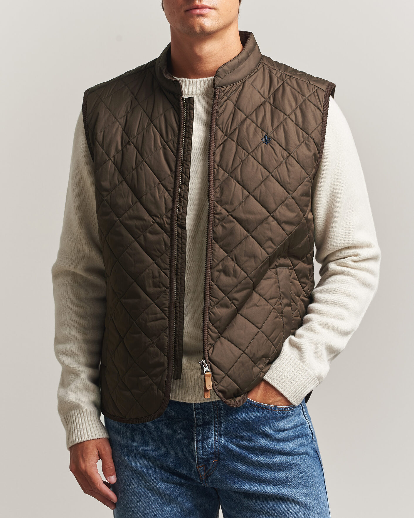 Heren | Gilets | Morris | Teddy Quilted Vest Brown
