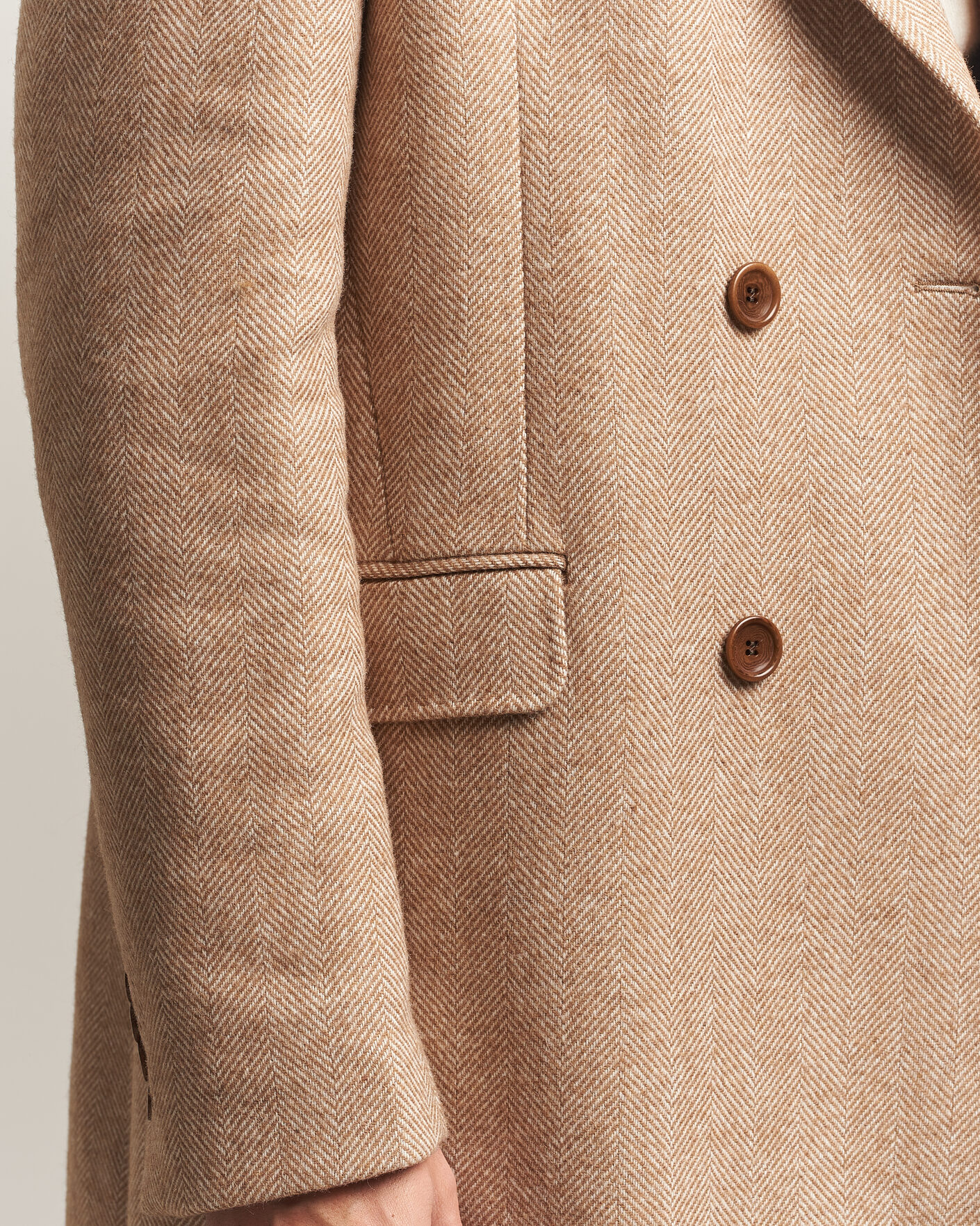 Heren | Jassen | Morris | Herringbone DB Coat Camel