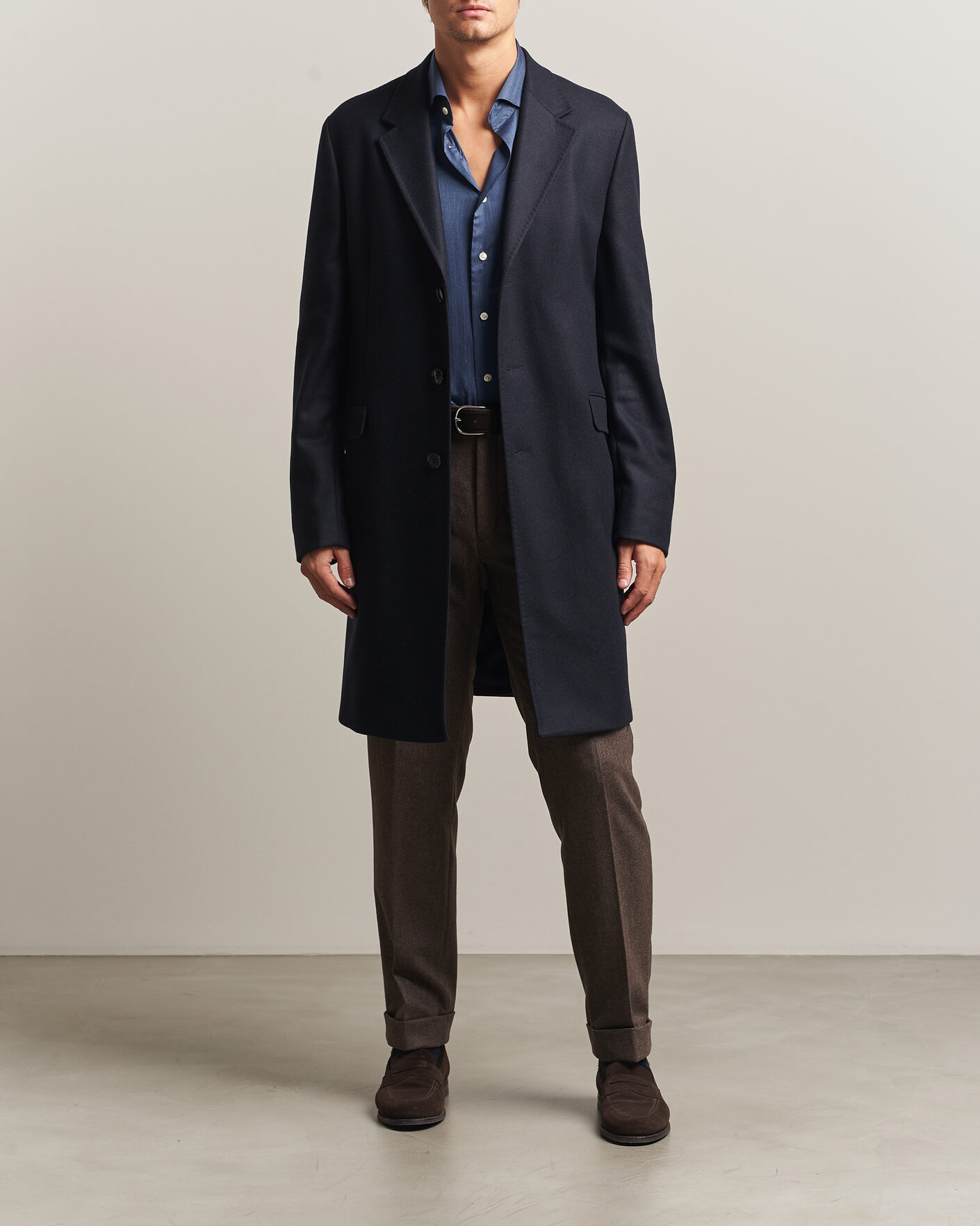 Heren | Jassen | Morris | Ben Wool Coat Navy