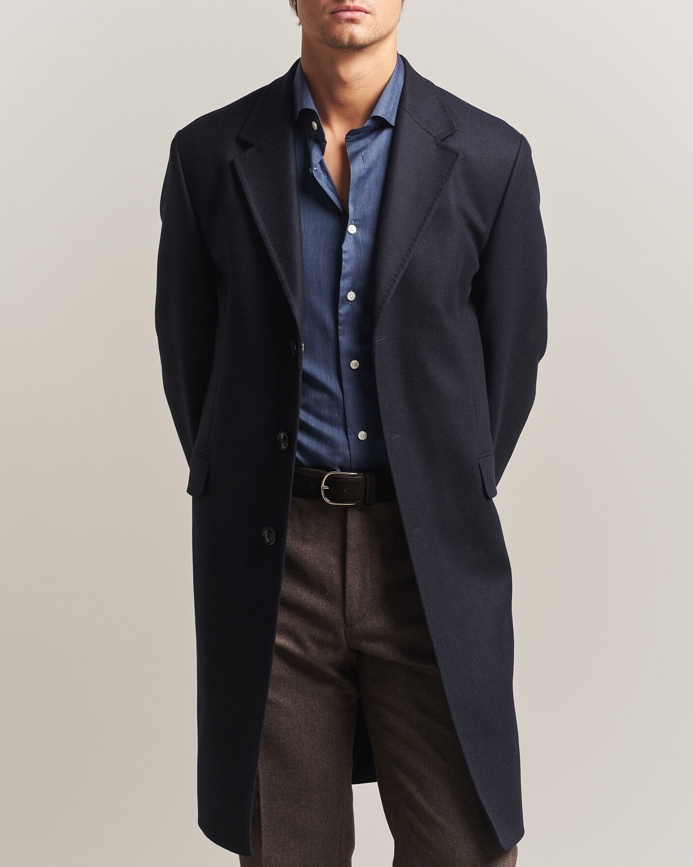 Heren | Jassen | Morris | Ben Wool Coat Navy