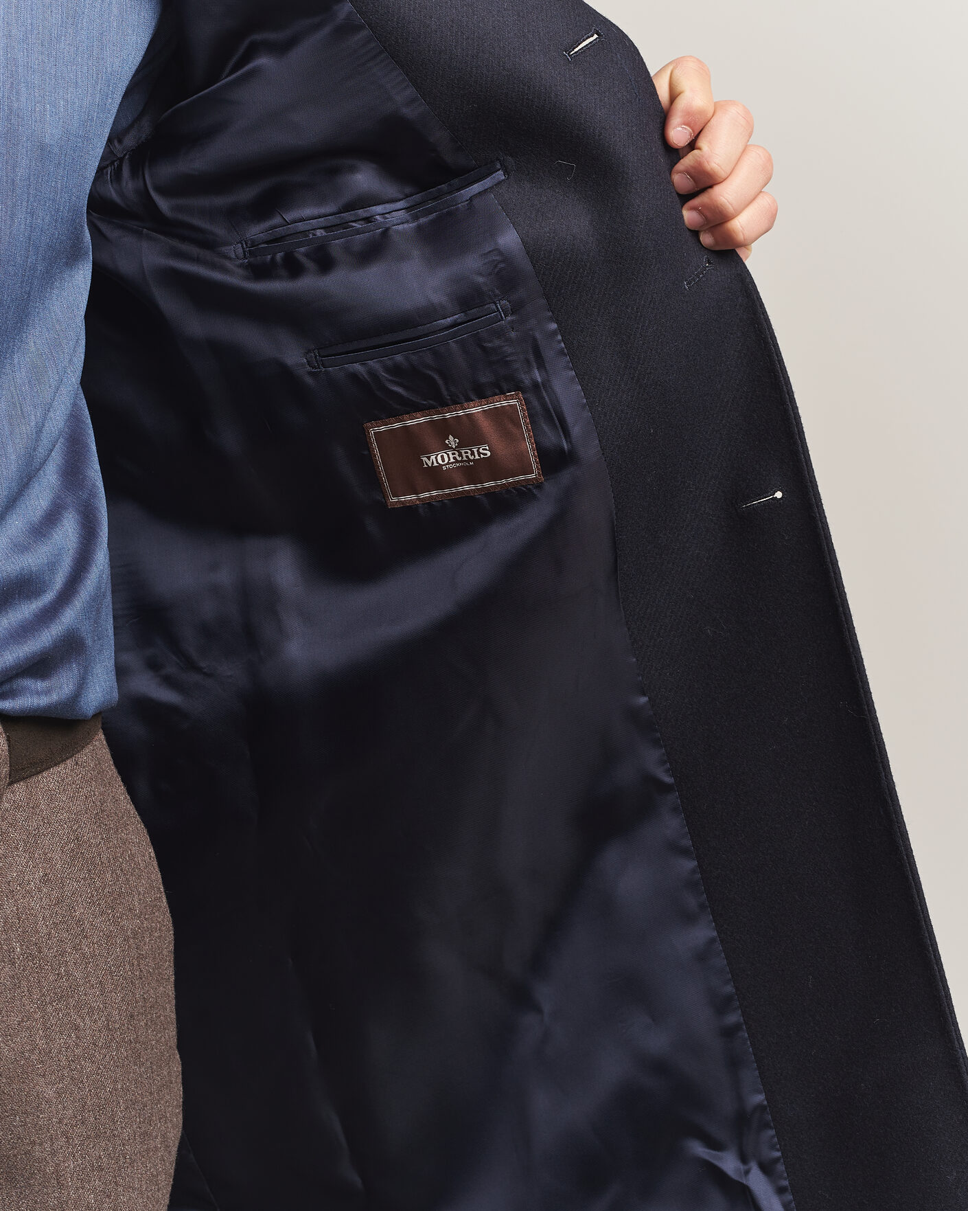 Heren | Jassen | Morris | Ben Wool Coat Navy