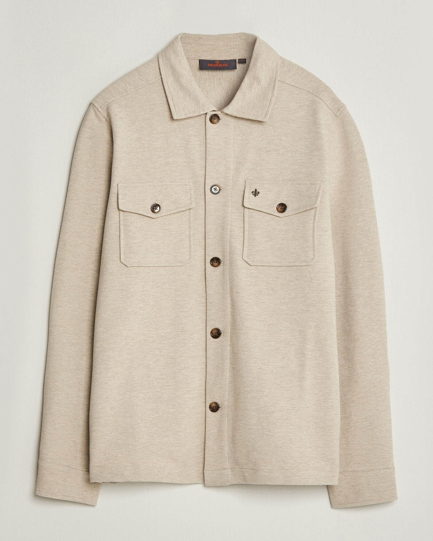 Heren | Overhemden | Morris | Andrew Jersey Overshirt Khaki