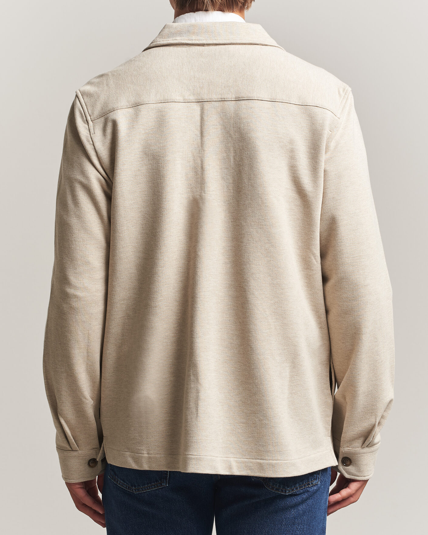 Heren | Overhemden | Morris | Andrew Jersey Overshirt Khaki