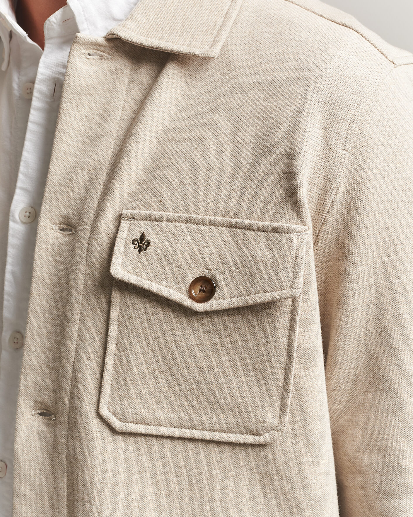 Heren | Overhemden | Morris | Andrew Jersey Overshirt Khaki